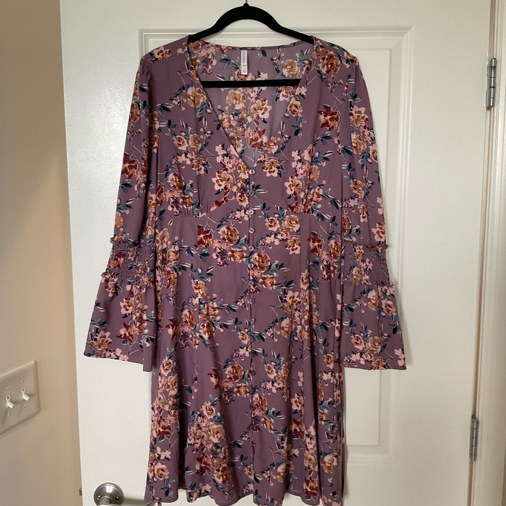 Xhilaration Purple Floral Dress